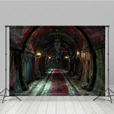 Aperturee - Aperturee Dark Circus Hallway Photography Backdrop Gothic Carnival and Steampunk Theme Vintage Halloween Photo Shoots